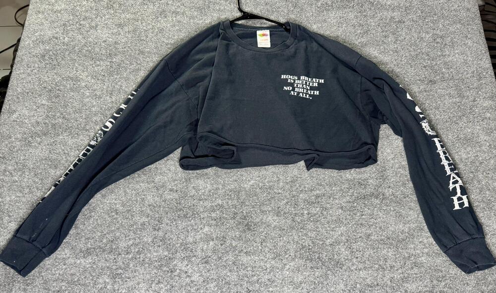 Hog's Breath Saloon Fruit Of The Loom Shirt Mens 2XL Black Long Sleeve Graphic
